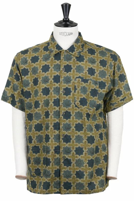 Camp Shirt Cotton Cross Batik - Olive 3 Camp Shirt Cotton Cross Batik - Olive