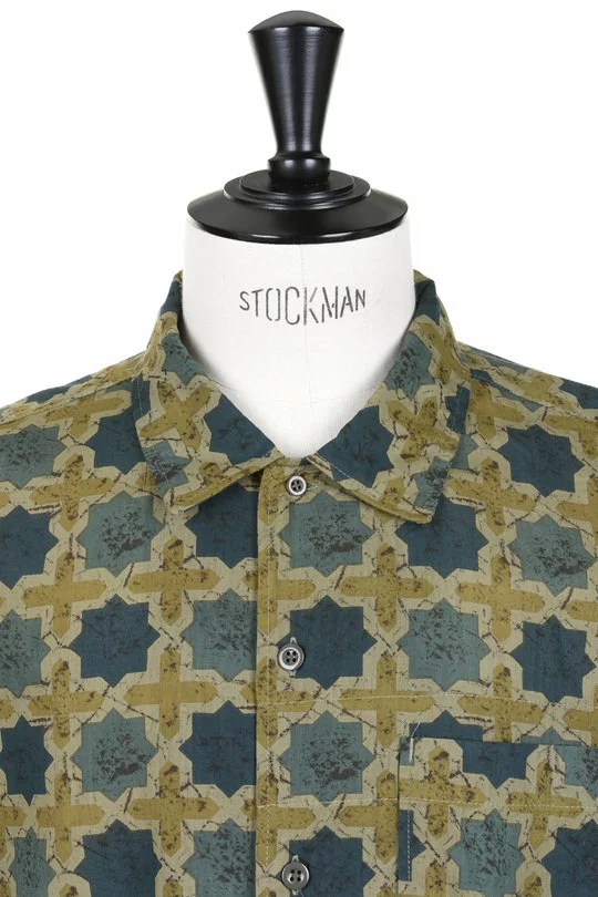Camp Shirt Cotton Cross Batik - Olive 4 Camp Shirt Cotton Cross Batik - Olive - Image 2