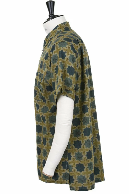 Camp Shirt Cotton Cross Batik - Olive 5 Camp Shirt Cotton Cross Batik - Olive - Image 3