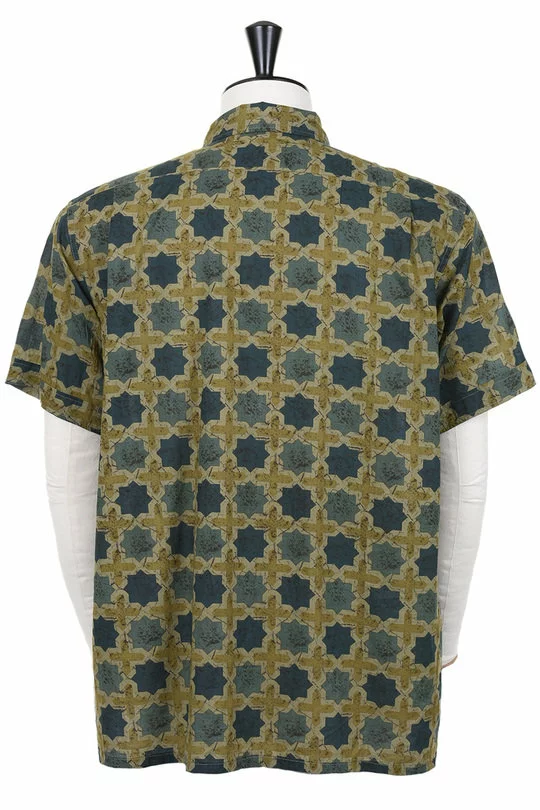 Camp Shirt Cotton Cross Batik - Olive 6 Camp Shirt Cotton Cross Batik - Olive - Image 4