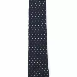 Knit Tie Small Polka Dot - Navy/White