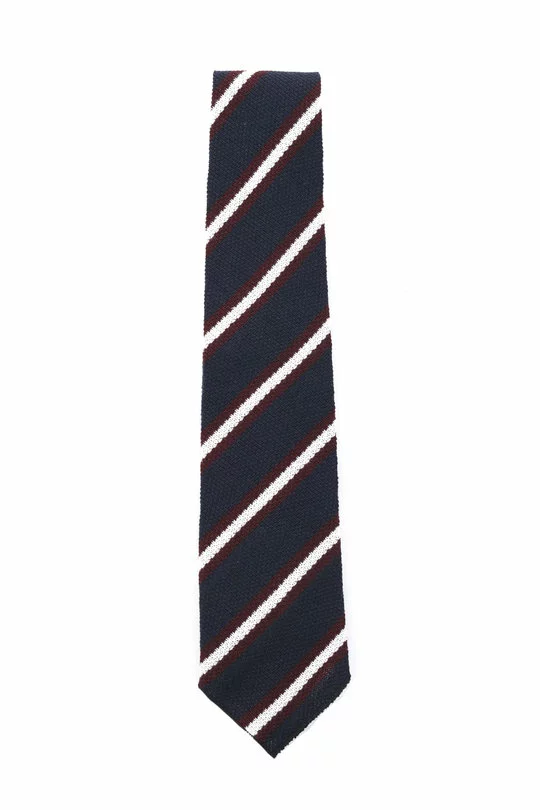 Knit Tie Stripe - Navy/Burgundy 3 Knit Tie Stripe - Navy/Burgundy