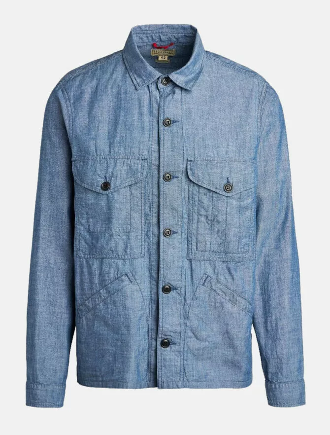 Manifattura Ceccarelli Original Cruiser Jacket Chambray 2 Manifattura Ceccarelli Original Cruiser Jacket Chambray