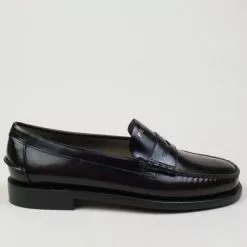 Sebago Classic Dan Tag Brown Burgundy Gold Penny Loafer