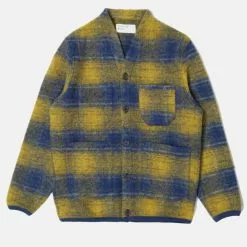 Universal Works Austin Wool Fleece Cardigan Yellow