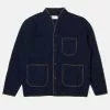 Universal Works Blanket Wool Fleece Cardigan Navy