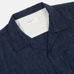 Universal Works Camp Shirt Yokohama Indigo -Vendite DONNA Universal Works Camp Shirt Yokohama Indigo detail 670x882 1