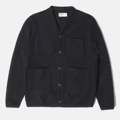 Universal Works Woo Fleece Cardigan Black