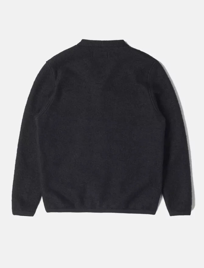 Universal Works Woo Fleece Cardigan Black 4 Universal Works Woo Fleece Cardigan Black - Image 2