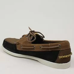 Universal Works X Sebago Portland Multi-Tone In Dark Brown Suede -Vendite DONNA Universal Works X Sebago Portland Multi Tone In Dark Brown Suede dettaglio laterale