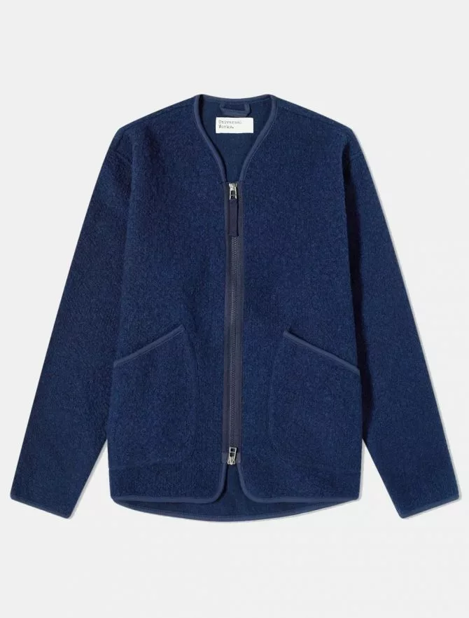 Universal Works Zip Liner Jacket Tibet Fleece Navy 3 Universal Works Zip Liner Jacket Tibet Fleece Navy