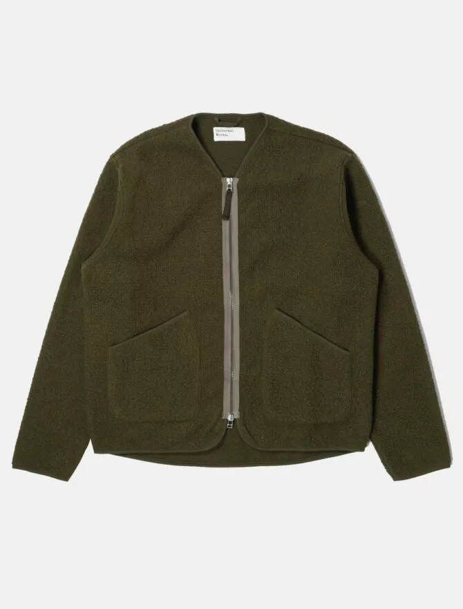 Universal Works Zip Liner Jacket Tibet Fleece Olive 3 Universal Works Zip Liner Jacket Tibet Fleece Olive