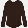 YMC Charlotte Long Sleeve Cotton T-Shirt Brown -Vendite DONNA YMC Charlotte Long Sleeve Cotton T Shirt Brown 670x882 1