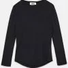 YMC Charlotte Long Sleeve Cotton T-Shirt Navy 1 YMC Charlotte Long Sleeve Cotton T-Shirt Navy -Vendite DONNA YMC Charlotte Long Sleeve Cotton T Shirt Navy 670x882 1