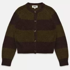 YMC Foxtail Alpace Cardigan Green Brown